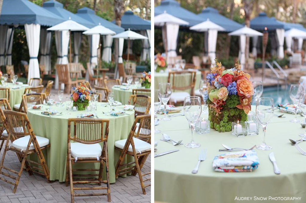 Rent different sized tablecloths and linens for event tables