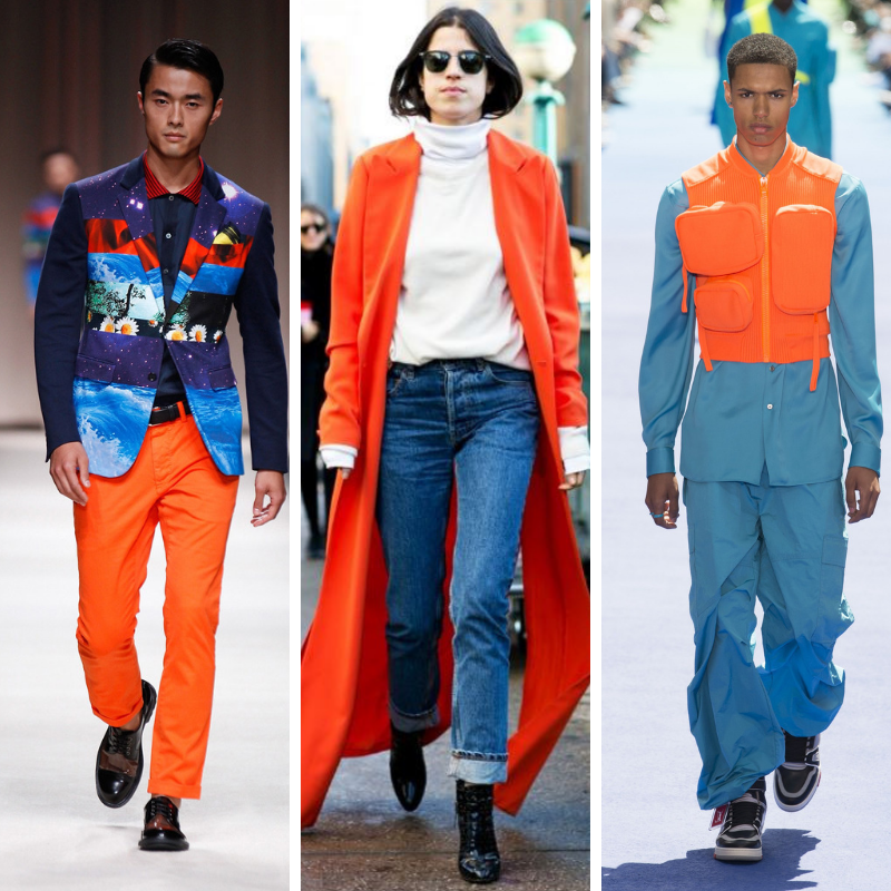 orange and blue fashion