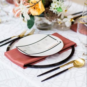 custom tablecloth, linen rental, elegant wedding, modern wedding, black and white wedding