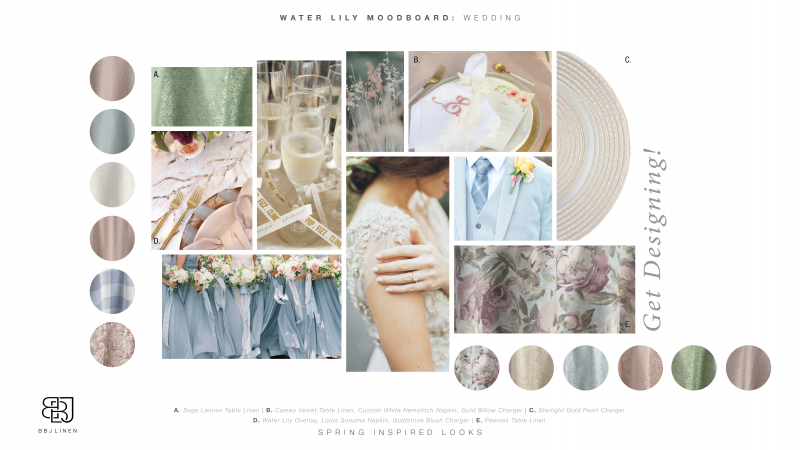 Water Lily Collection Wedding Mood Board