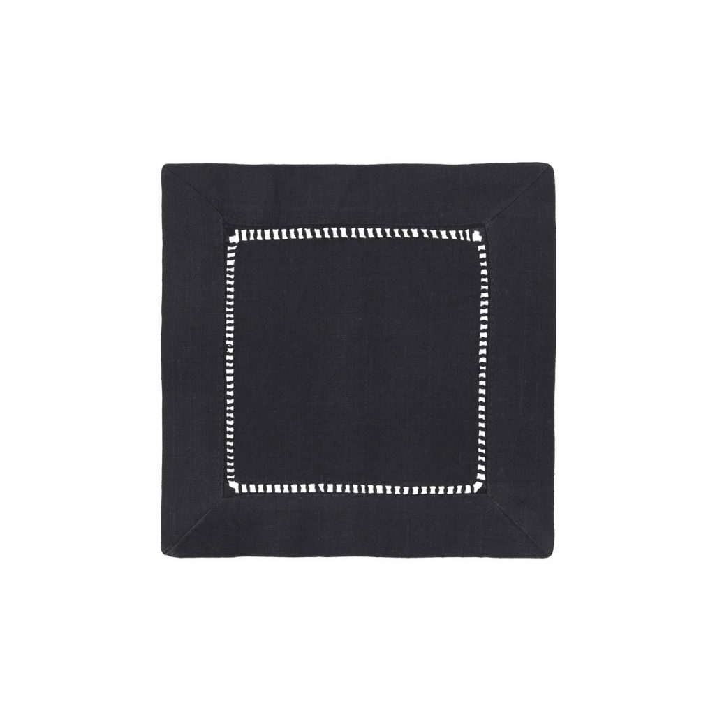 Hemstitch Black Napkin - Linen Rentals | Wedding Table Linen, Runners ...