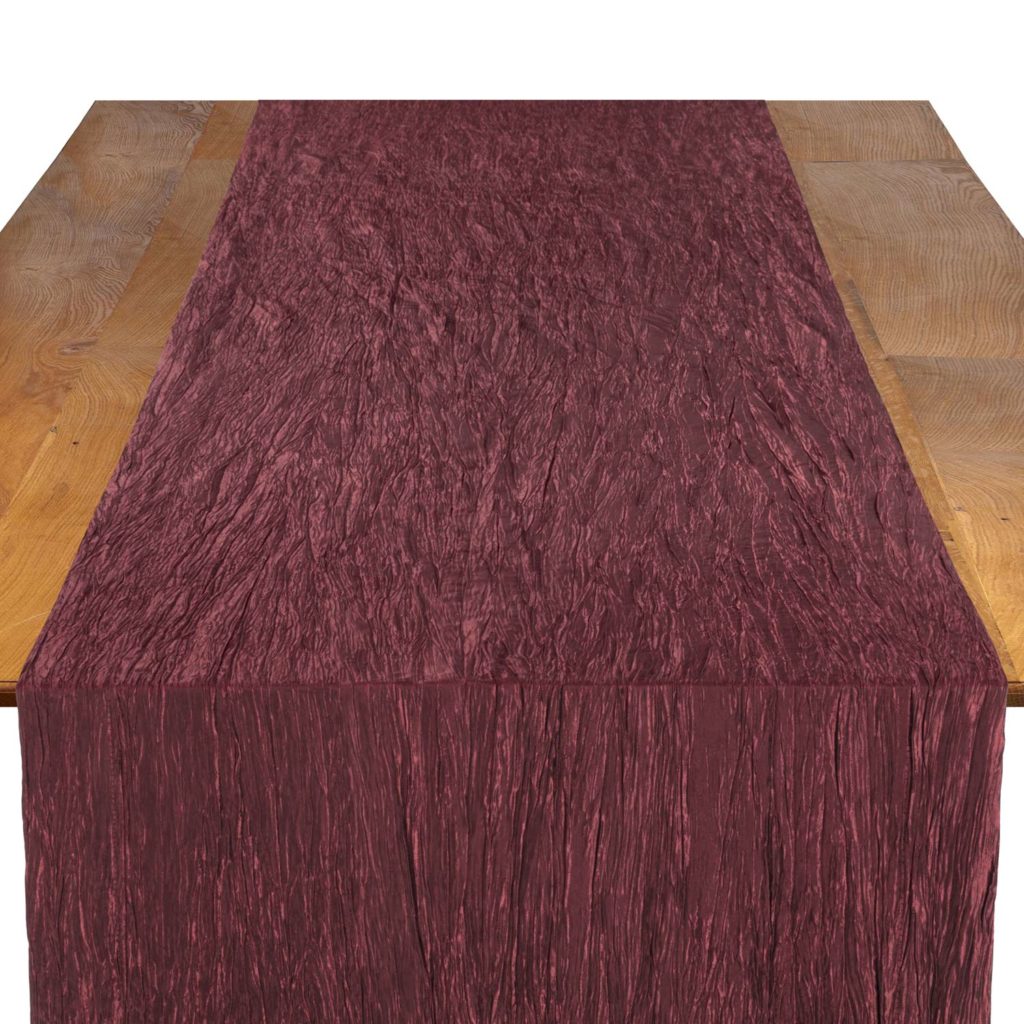 Twist Maroon Table Runner - Linen Rentals | Wedding Table Linen 