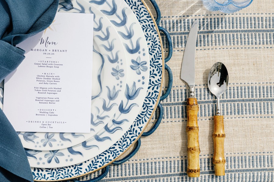 Harbor Point navy linen detail close-up