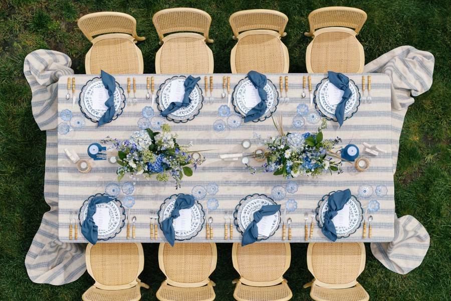 Horizon-inspired blue table setting