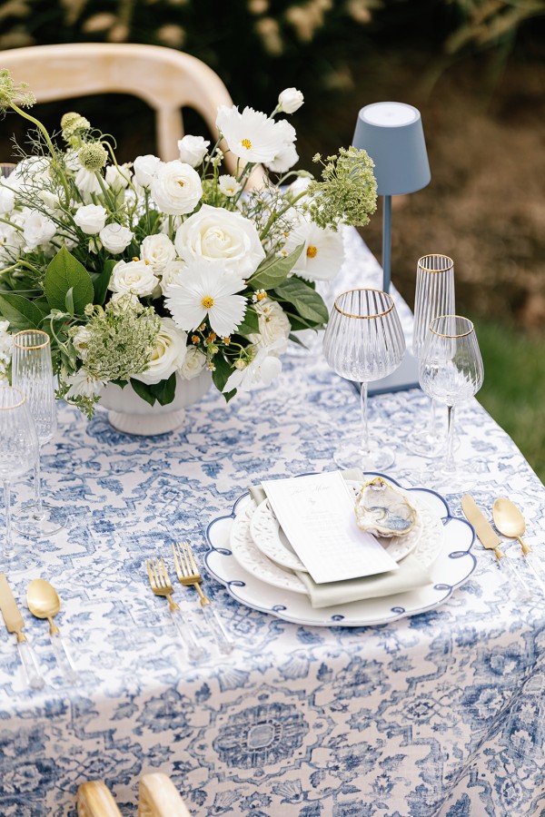 Blue-grey linen detail close-up