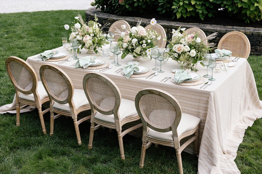 Kingsley ivory table linen in soft coastal light