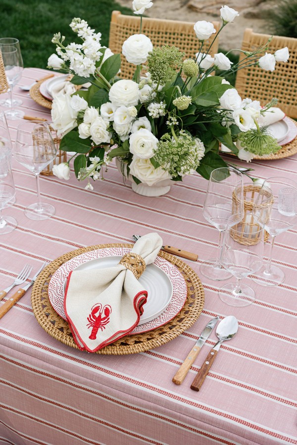 Warm freesia linen detail close-up