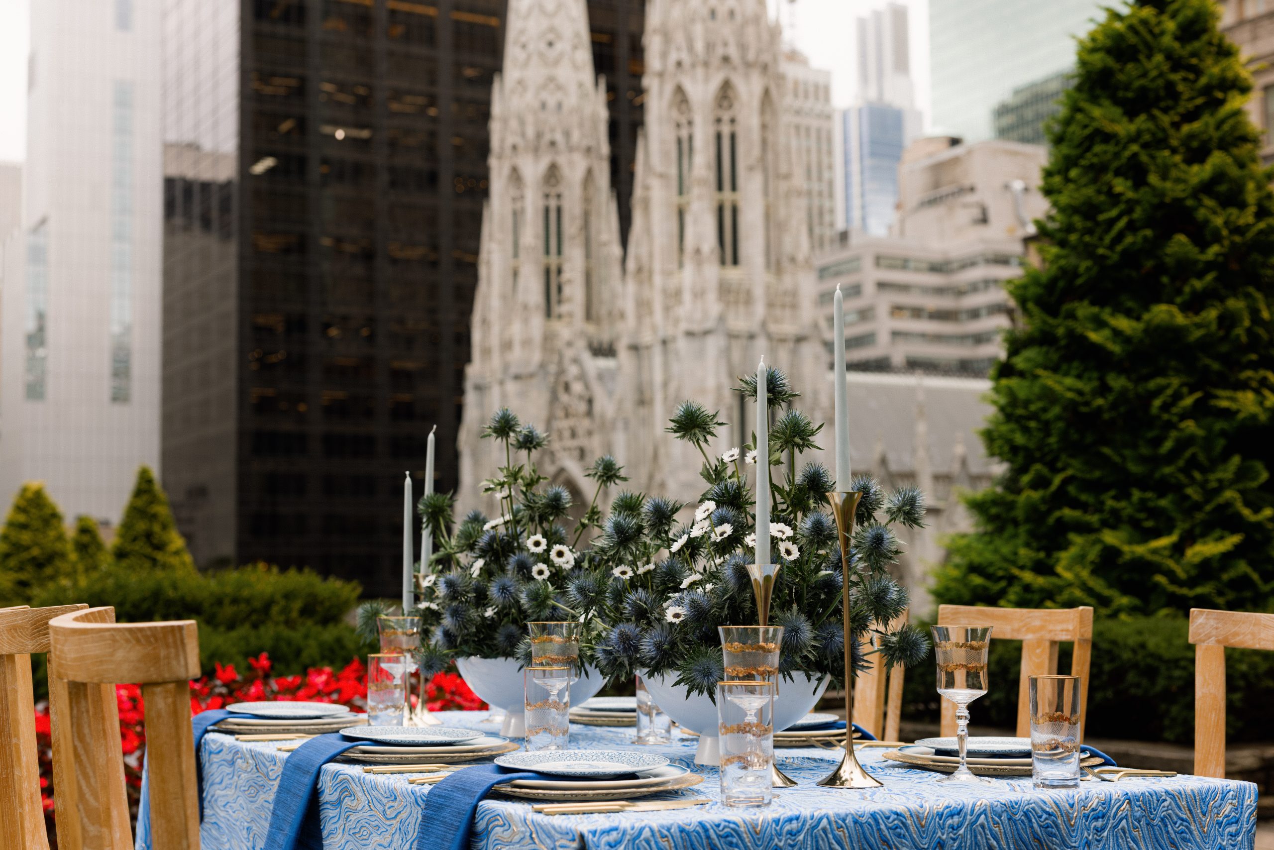 Jewel-tone table design featuring Elara Lapis