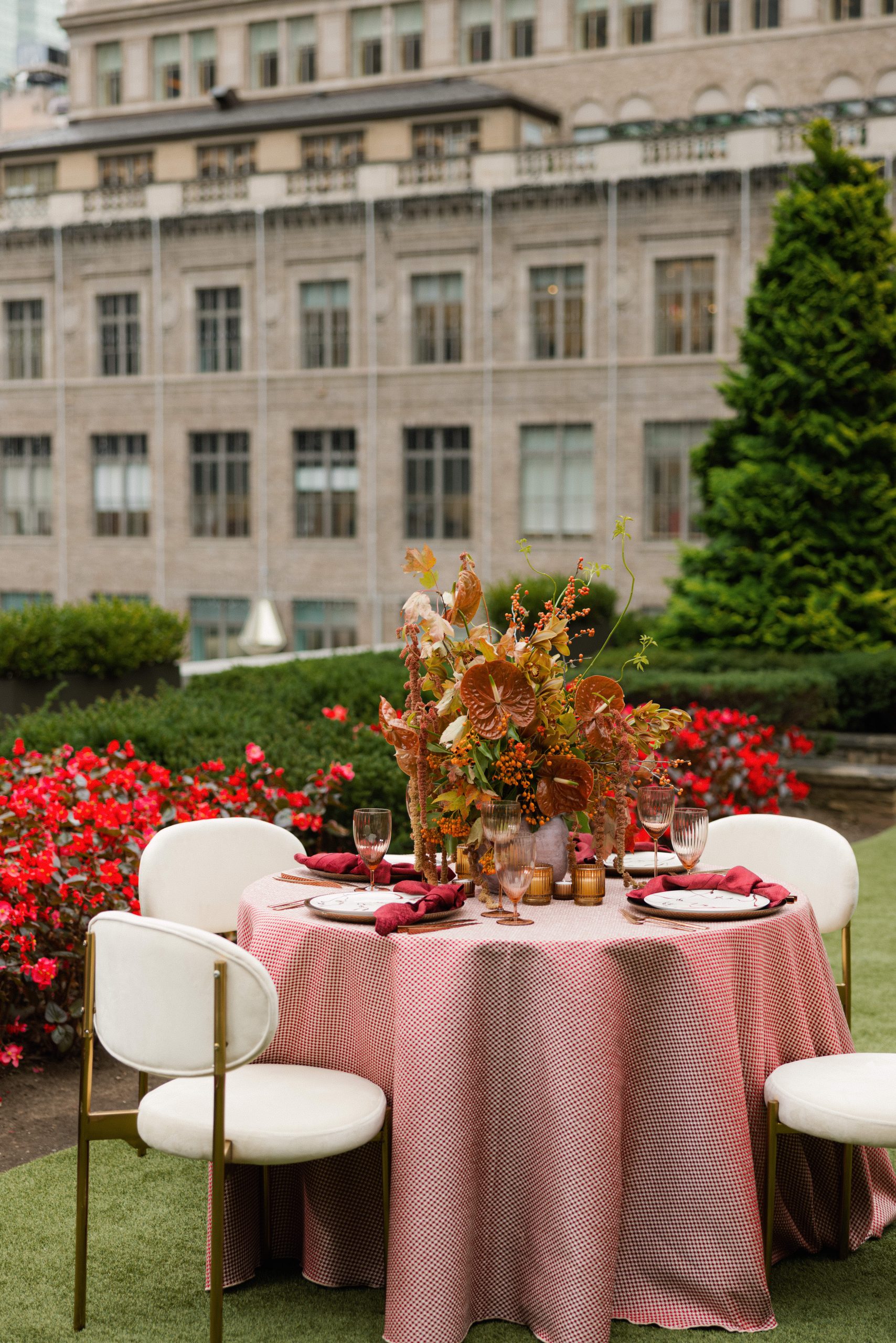 Elegant table design featuring Gambit fabric