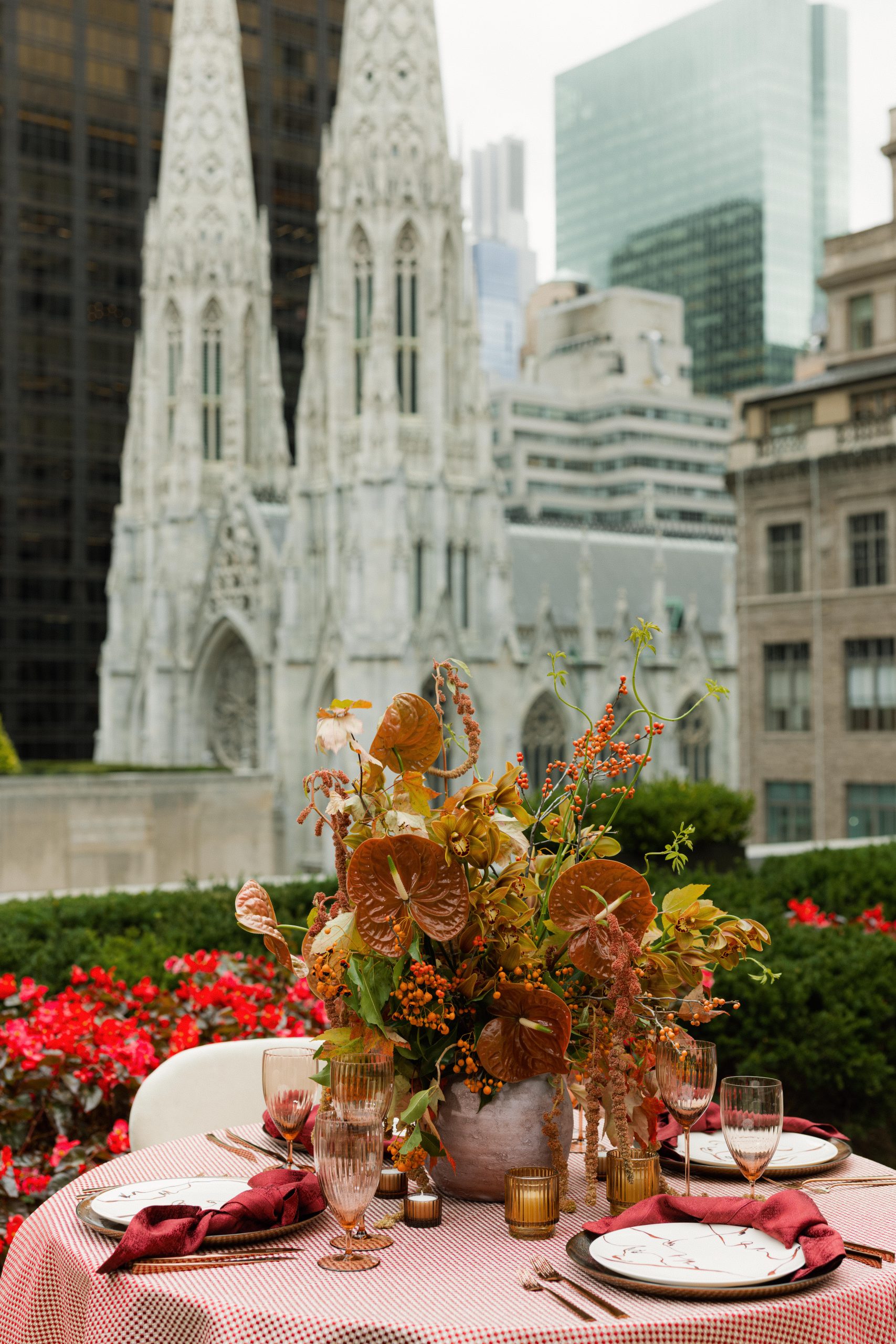 Tailored event table with structured linen design