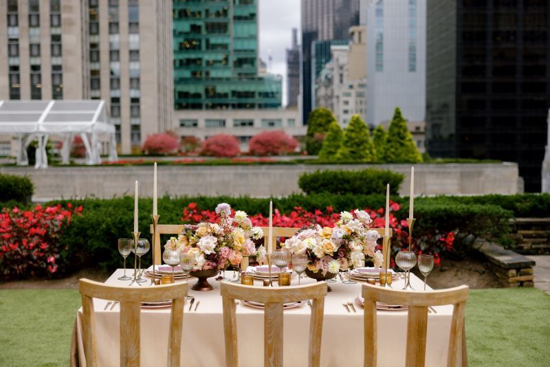 Modern neutral tablescape using Orly Gilded runner
