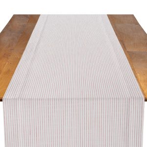 Ticking Crimson Table Runner