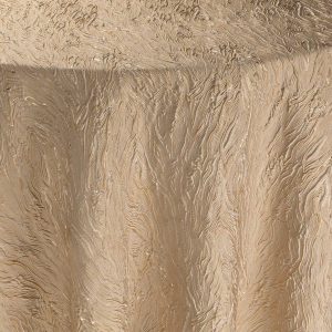 Elara Gold Leaf metallic gold tablecloth with organic pattern for luxury wedding and holiday tables