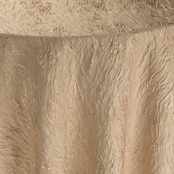 Elara Gold Leaf metallic gold tablecloth with organic pattern for luxury wedding and holiday tables