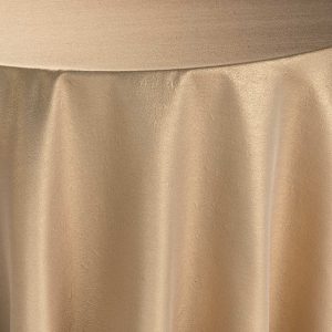 Orly Gilded champagne gold metallic tablecloth for luxury wedding and sophisticated event settings