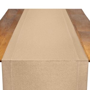 Orly Gilded metallic gold event table runner for elegant wedding and upscale celebration settings