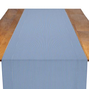 Cottage Stripe Cobalt Table Runner