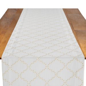 Pearl Drop Snow Table Runner