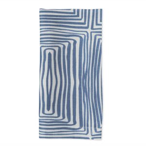 Brush Squares Blue Napkin