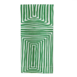 Brush Squares Green Napkin