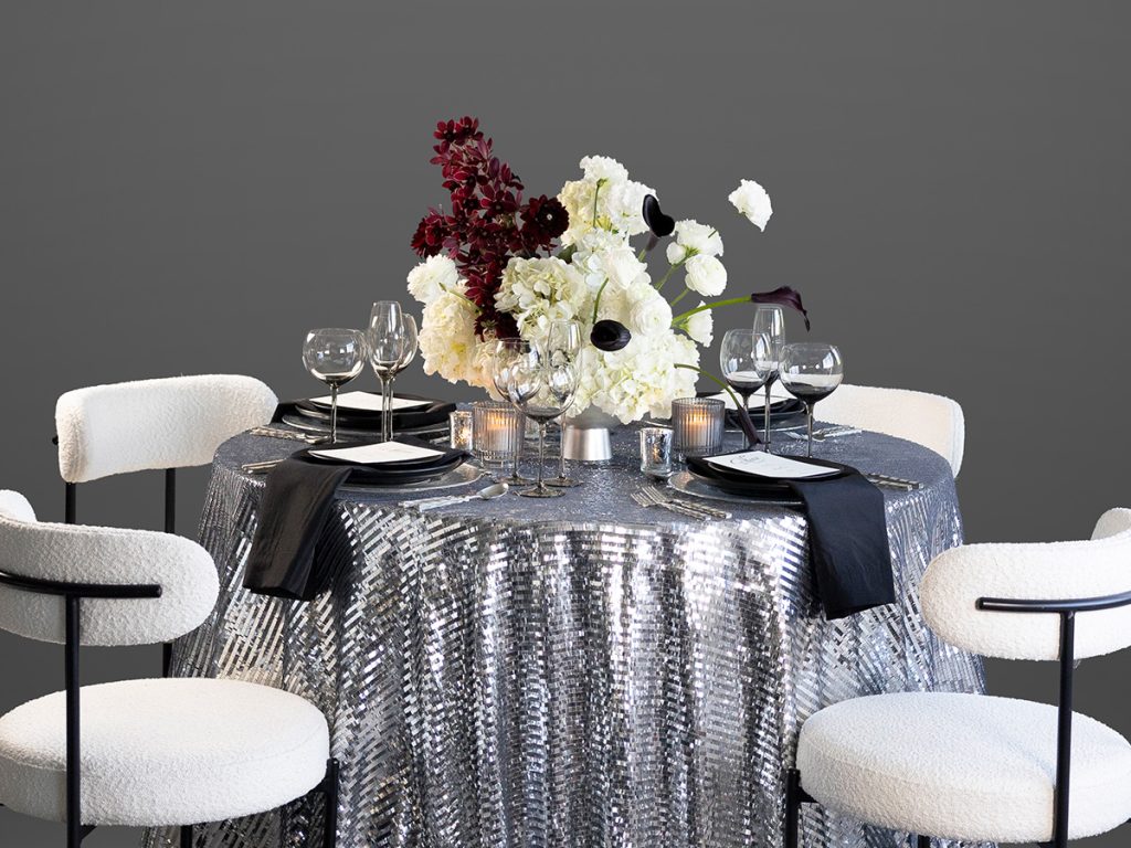 Facet Platinum Table Linen