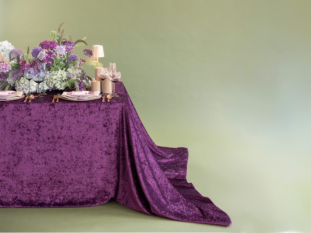Chenille Tanzanite Table Linen