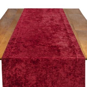 Chenille Garnet Table Runner